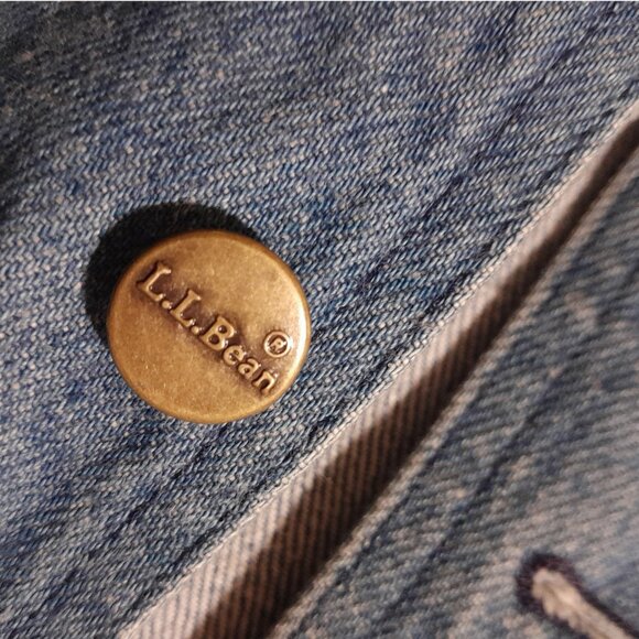 Vintage L.L Bean Light Blue Denim & Corduroy Barn Coat sz Medium - Picture 10 of 11